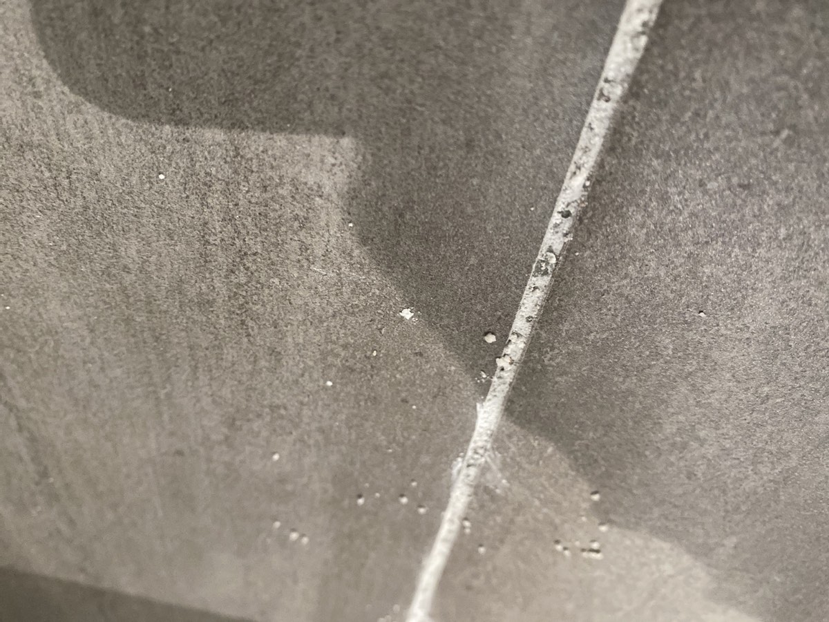 Salts showing through internal tiling, Box Hill