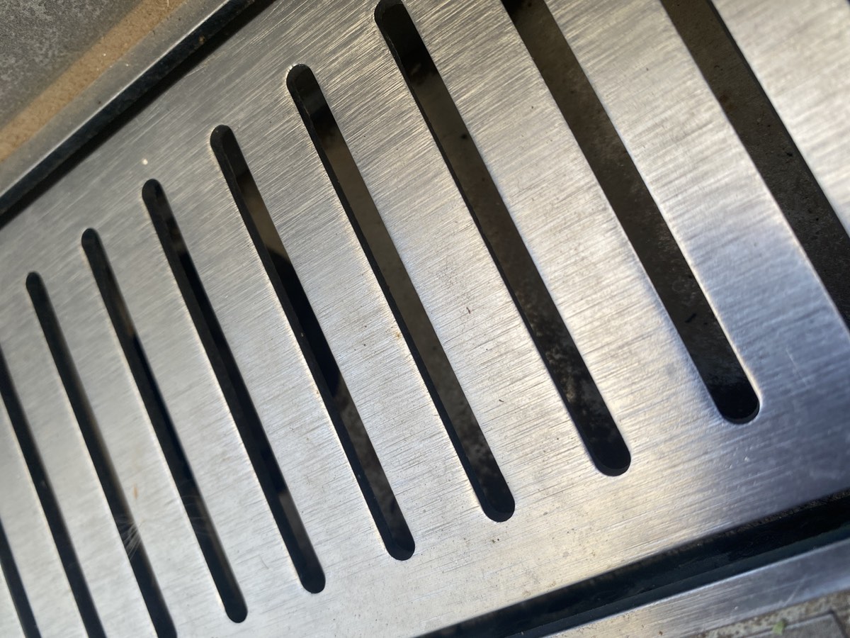 Balcony drainage size, recorded during a handover inspection in Box Hill